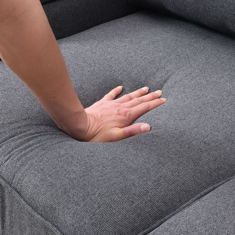 Merax Upholstered Sectional Sofa with Console