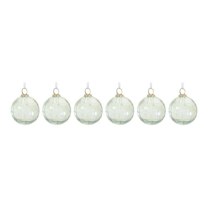 Etched Glass Ball Ornament (Set of 6)