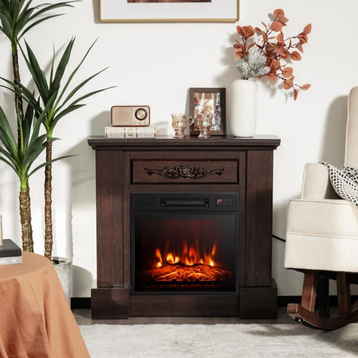 Hivvago 1400W TV Stand Electric Fireplace Mantel with Remote Control