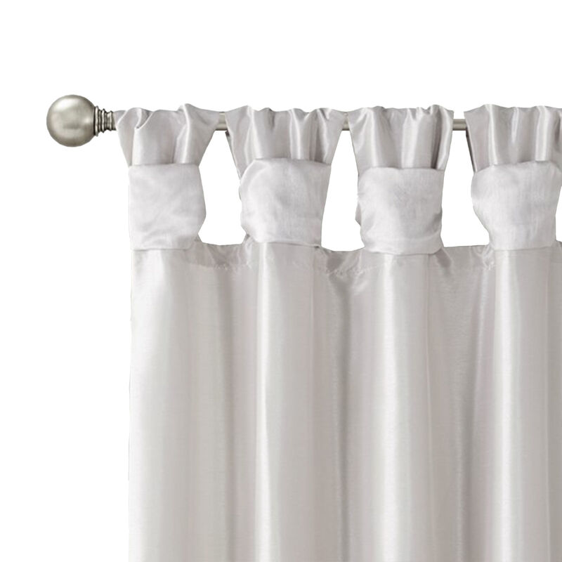 Gracie Mills Elroy Twist Tab Lined Faux Silk Window Curtain Panel - 50x108"