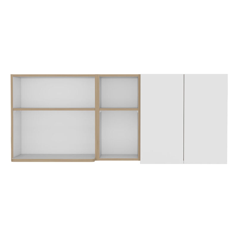 Nucla Wall Cabinet, Kitchen, White/Light Oak