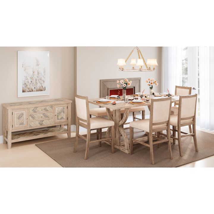 Jofran Fairview Transitional 52 Backless Upholstered Counter Height Bench