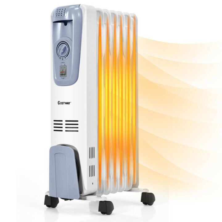 Costway 1500W Oil Filled Radiator with Thermostat and 4 Bottom Wheels