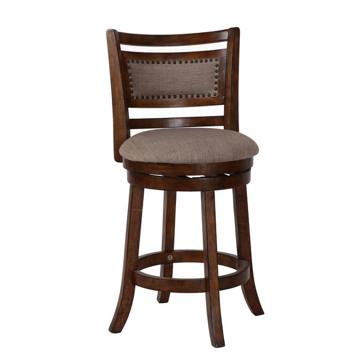 Curved Swivel Counter Stool with Fabric Padded Seating