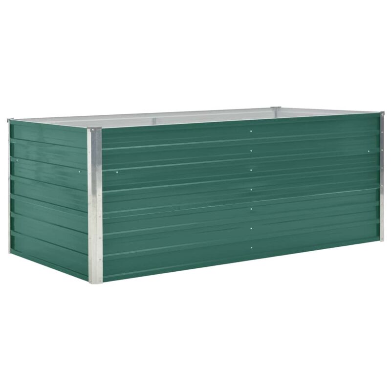 vidaXL Raised Garden Bed 63"x31.5"x17.7" Galvanized Steel Green