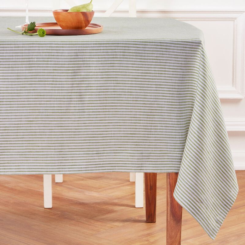 Solino Home 100% Pure Linen Tablecloth | Narrow Stripe