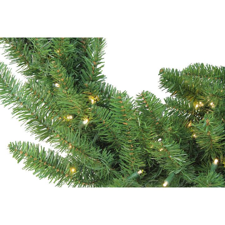 25' x 18 Pre-Lit Buffalo Fir Commercial Artificial Christmas Garland -  Warm White LED Lights