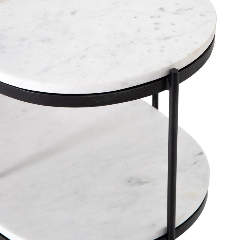 Felix Oval Nightstand in Hammered Grey