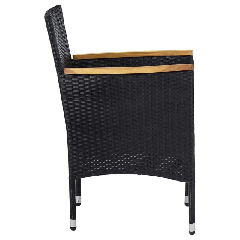 vidaXL 3 Piece Garden Dining Set Black