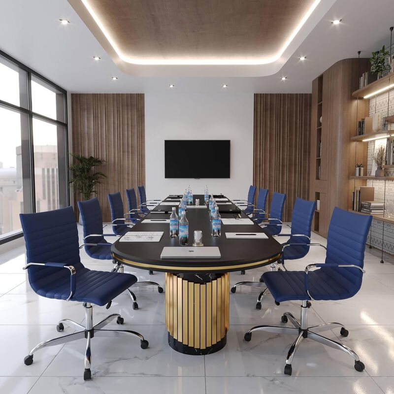 LeisureMod Harris Modern Adjustable Swivel Leather Task Office Chair with Tilt and Ergonomic Design
