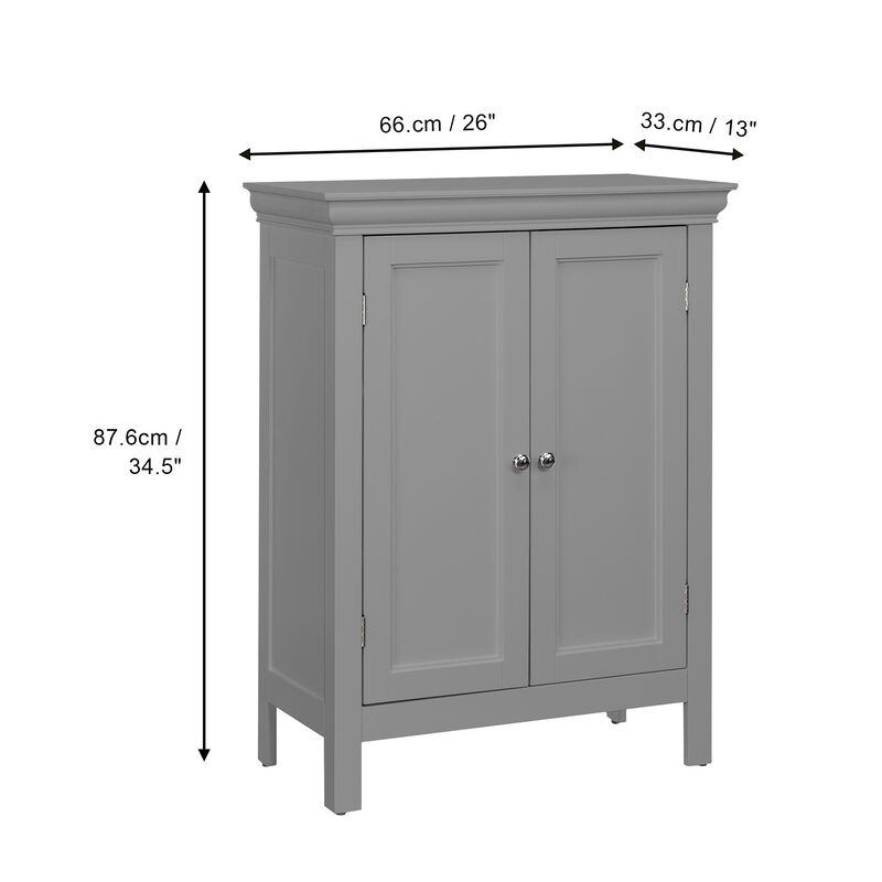 Teamson Home Stratford Contemporary Wooden Floor Storage Cabinet, Gray