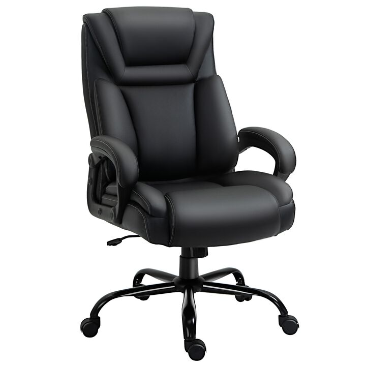 Black Executive Giant: 400lbs Capacity High Back PU Leather Office Chair