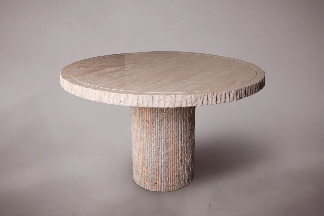 Travertine Round Dining Table 50"