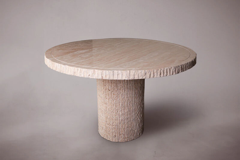 Travertine Round Dining Table 50"
