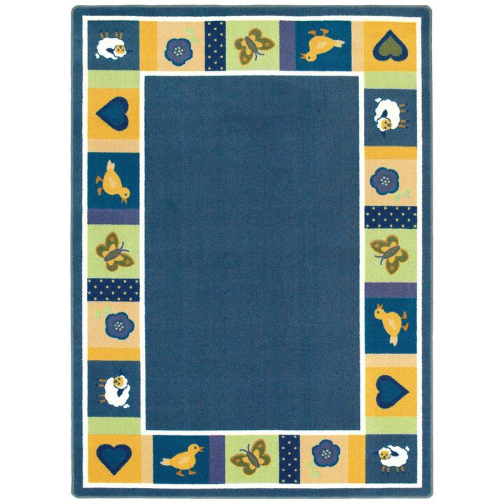 Joy Carpets Kid Essentials Baby Blues 7'8 x 10'9 Area Rug in Color Bold