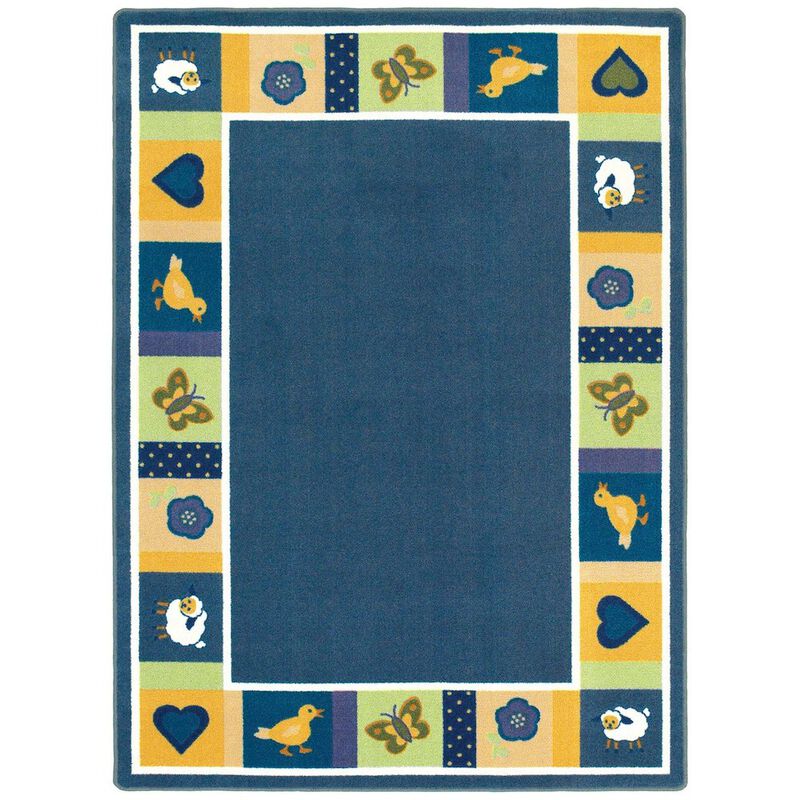 Joy Carpets Kid Essentials Baby Blues 7'8 x 10'9 Area Rug in Color Bold