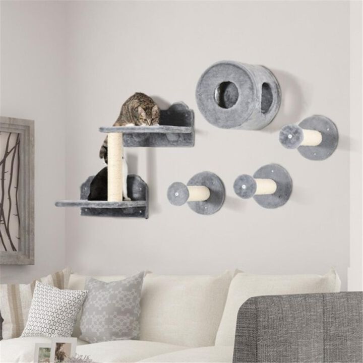 Cat Wall Shelves, Cat Trees & Climbing Tower with Scratching Posts, Perches, and Cozy Spots for Cats