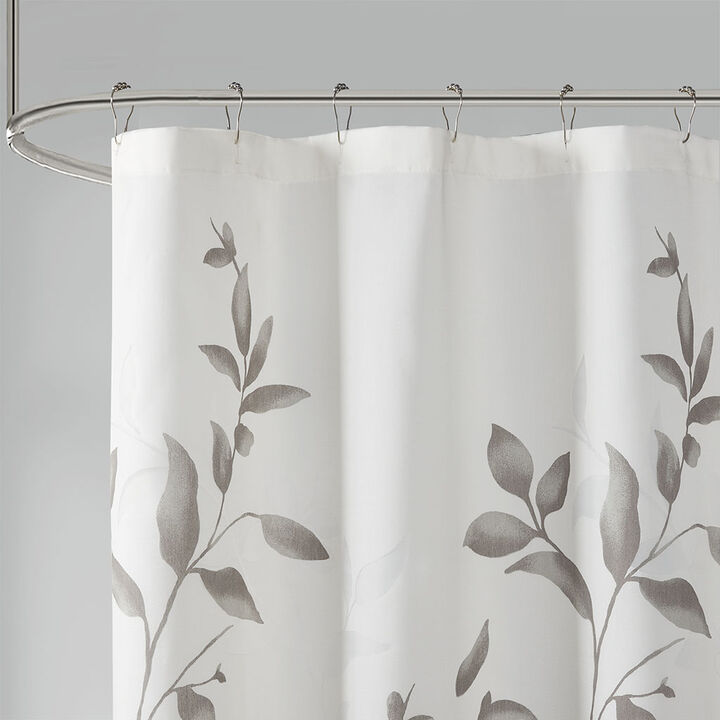 Gracie Mills Patton Modern Lightweight Botanical Burnout Shower Curtain