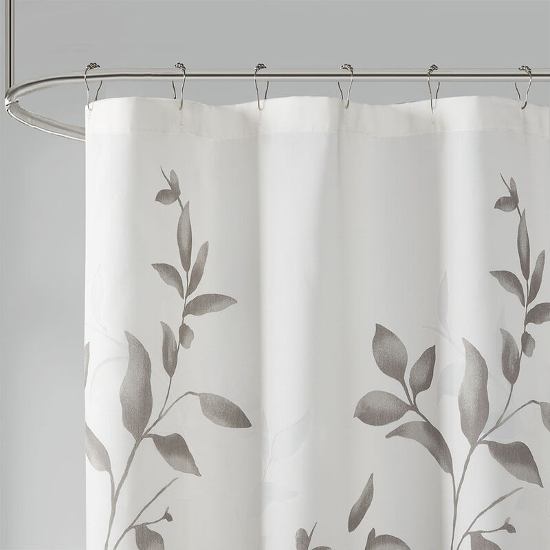 Gracie Mills Patton Modern Lightweight Botanical Burnout Shower Curtain