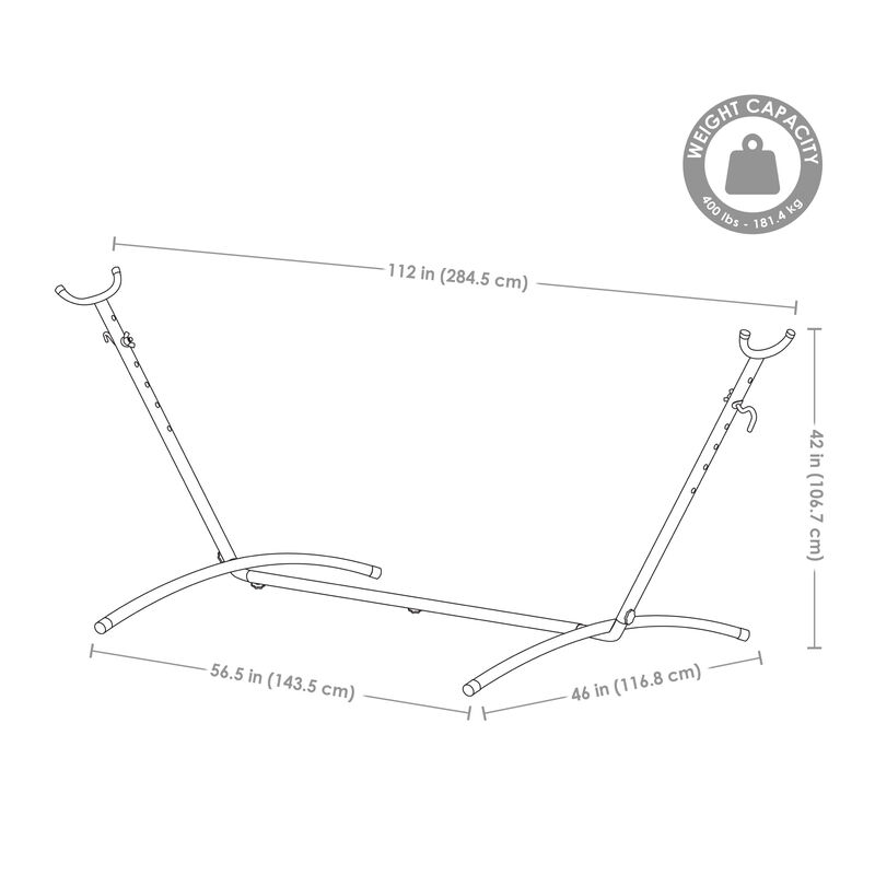Sunnydaze Steel Hammock Stand with Carrying Case - 100 in