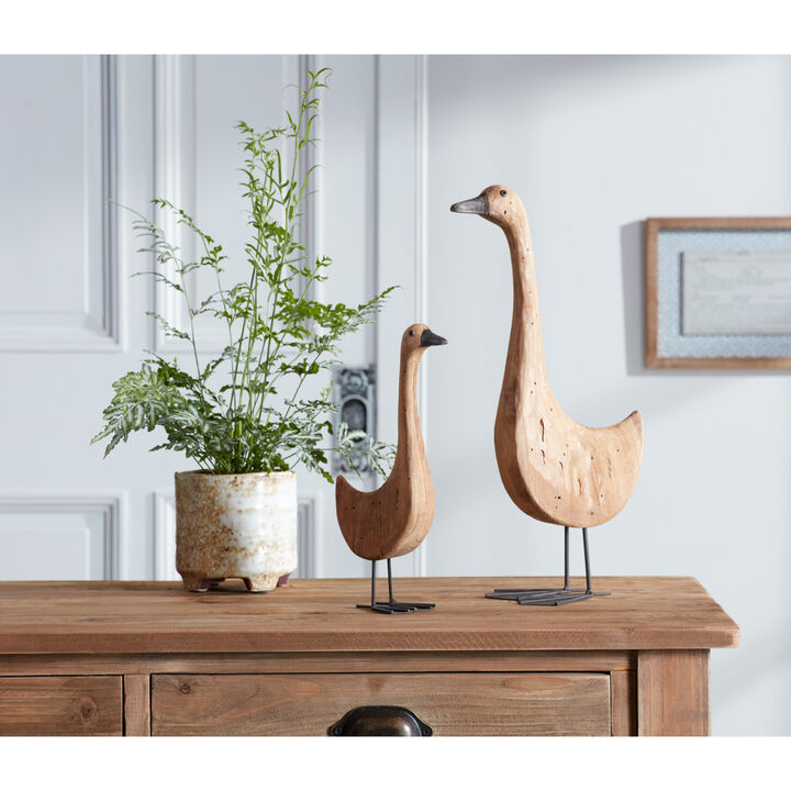 Set of 2 Goose Figurines – Charming Outdoor & Indoor Décor for Home and Garden