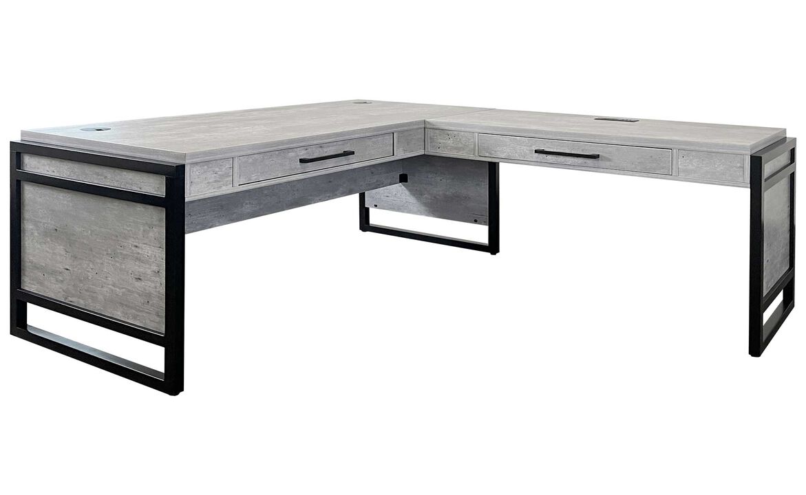 Mason Open L-desk and Writing Table in Grey
