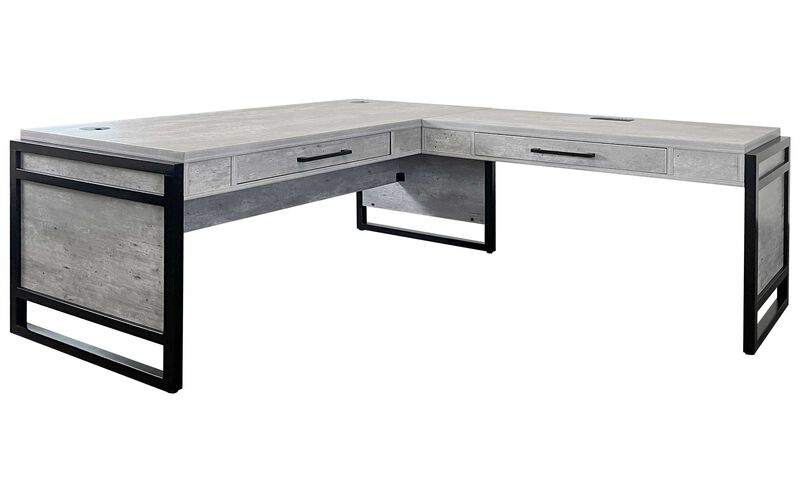 Mason Open L-desk and Writing Table in Grey