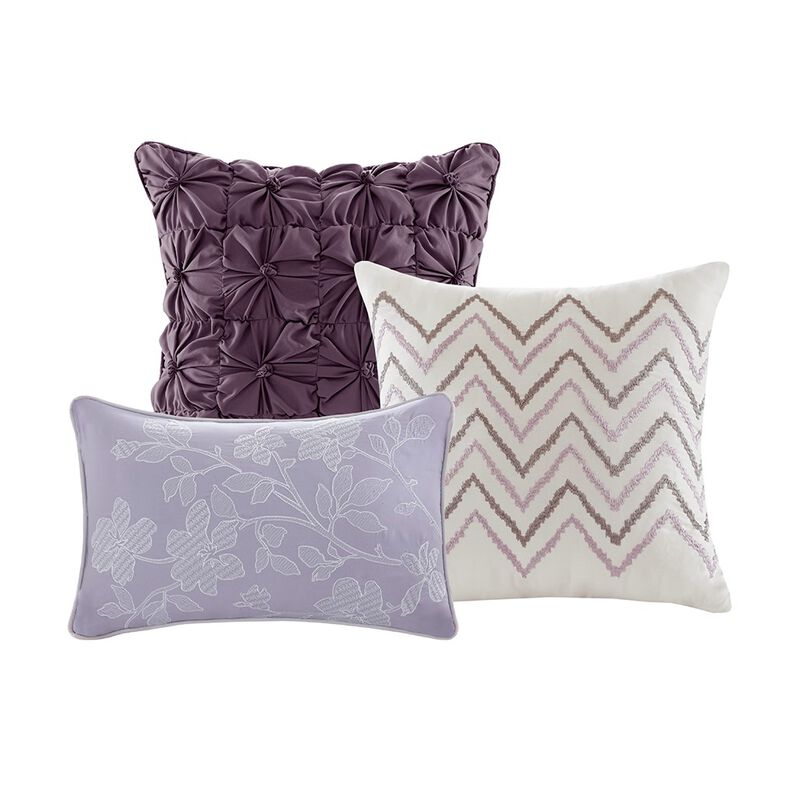 Gracie Mills Ezekiel Tranquil Blossoms 6-Piece Printed Quilt Set with Throw Pillows