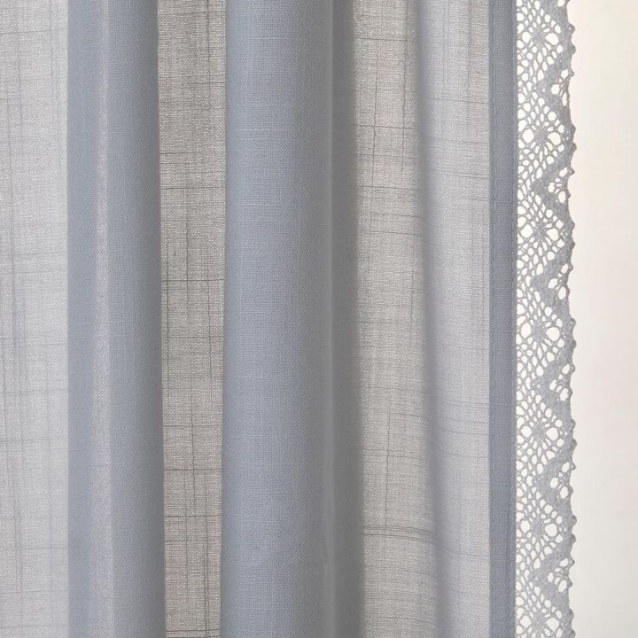 SKL Home By Saturday Knight Ltd Home Catherine Crochet Window Curtain Panel Pair - 2-Pack - 52X84", Silver
