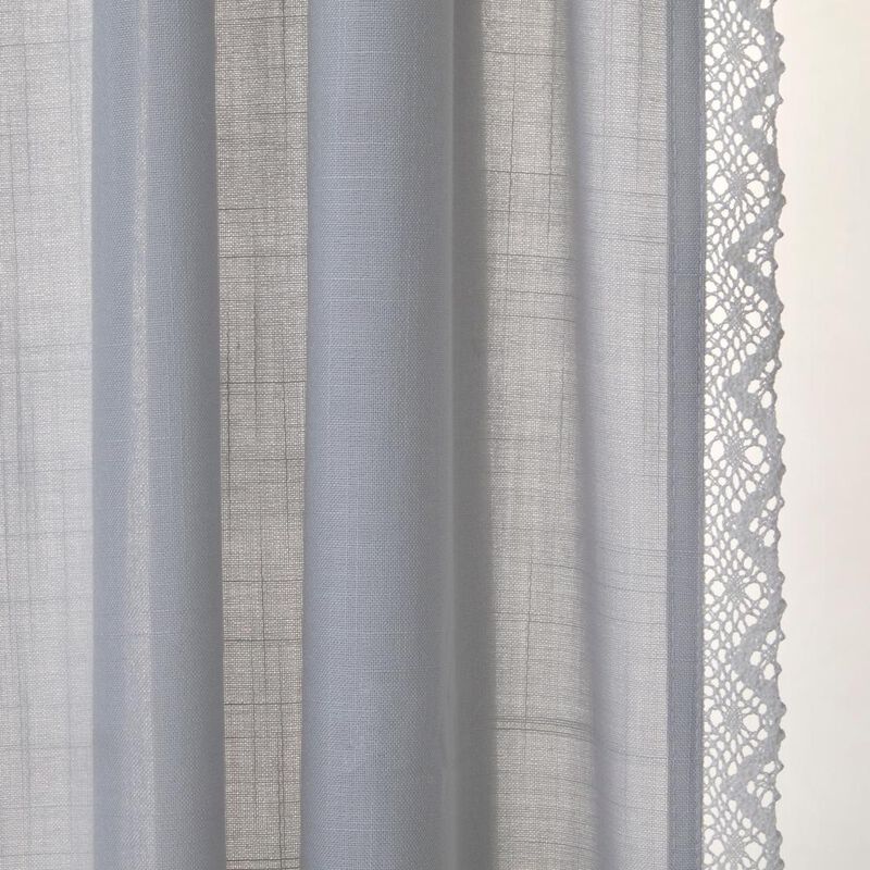 SKL Home By Saturday Knight Ltd Home Catherine Crochet Window Curtain Panel Pair - 2-Pack - 52X84", Silver