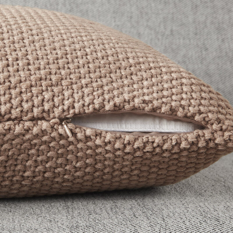 Gracie Mills Lessie Solid Knit Square Pillow Cover