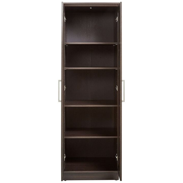 Modern Wardrobe Organizer – Tall Bedroom Closet Cabinet with Open and Closed Storage
