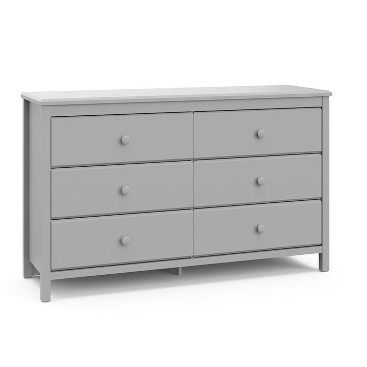 Storkcraft Alpine 6 Drawer Double Dresser (Pebble Gray)