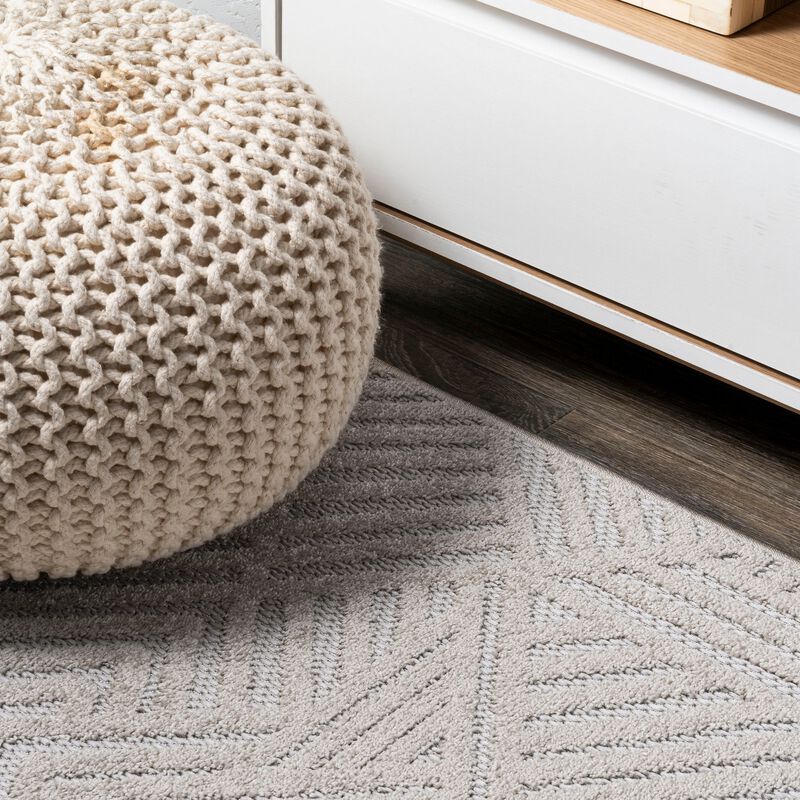 Jordan High-Low Pile Art Deco Geometric Indoor/Outdoor Area Rug