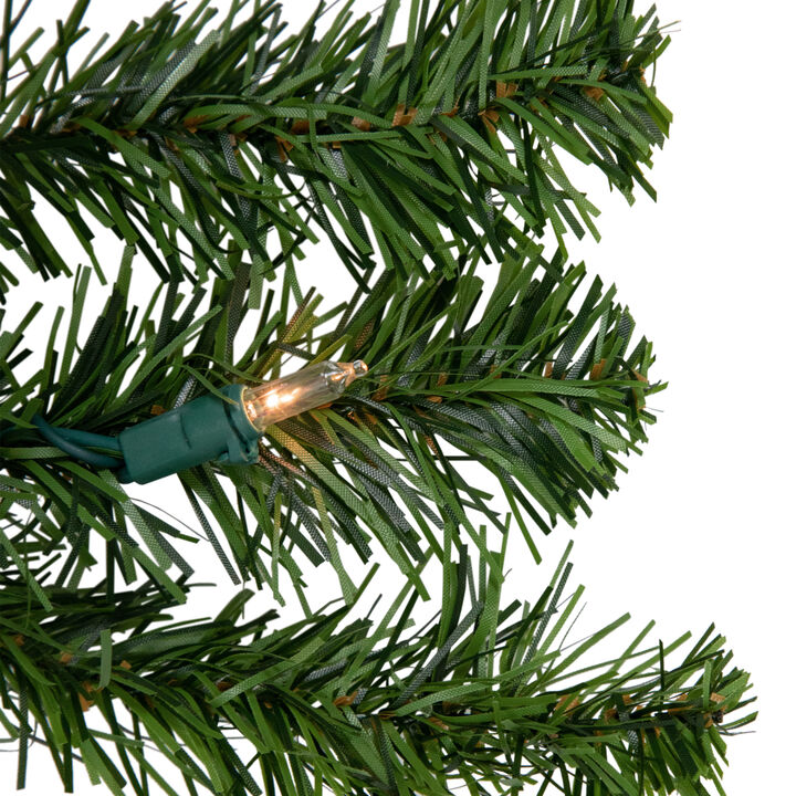 Pre-Lit Canadian Pine Artificial Christmas Wreath  48-Inch  Clear Lights
