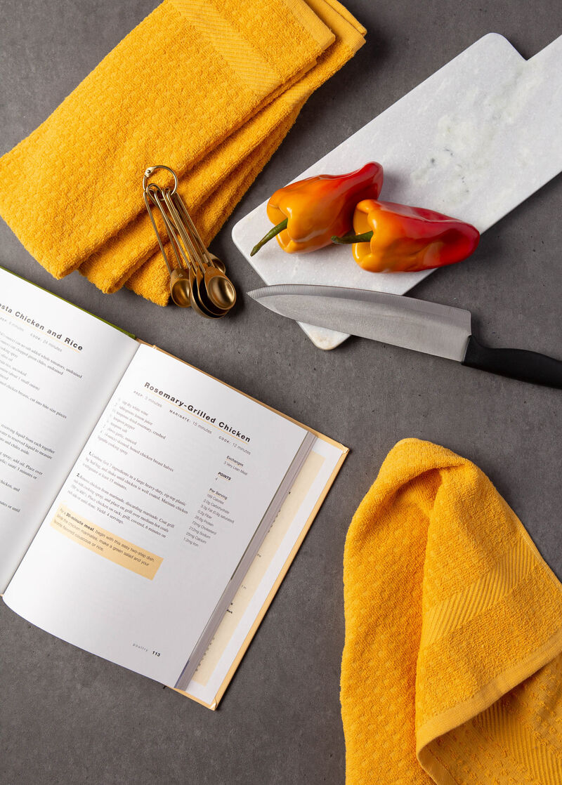 Set of 4 Yellow Traditional Dish Towels 26"