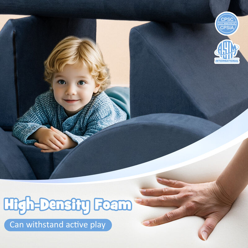 13 Pieces Convertible Modular Kids Play Couch for Nursery Playroom Bedroom