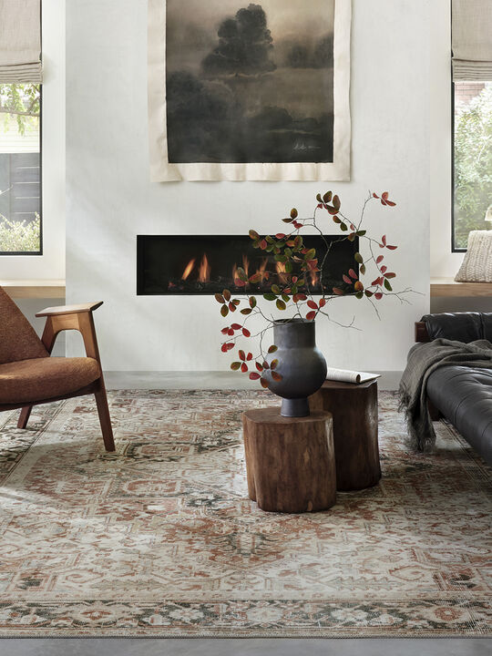 Lenna LEA03 Rust/Charcoal 18" x 18" Sample Rug