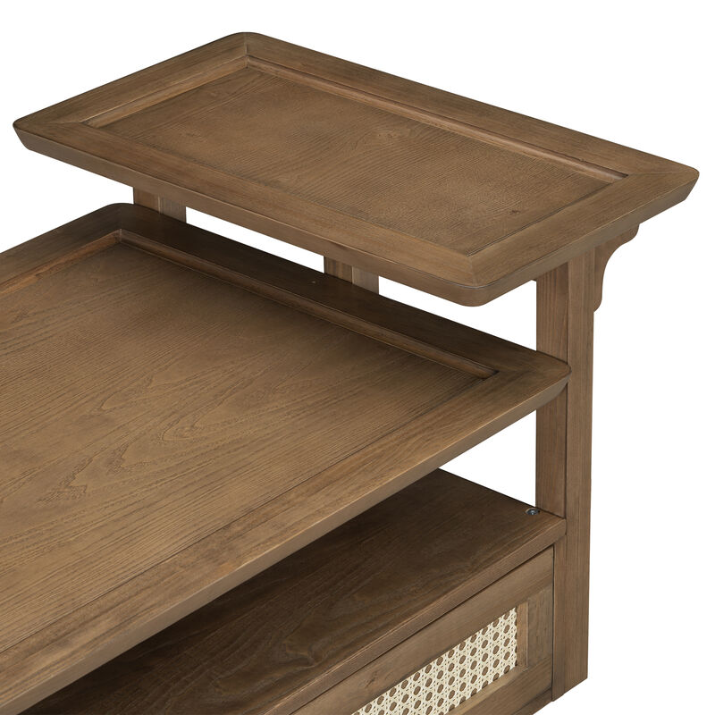 Merax Coffee Table with 1 Storage Shelf