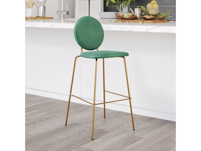 Odessa Barstool (Set of 2) Green & Gold