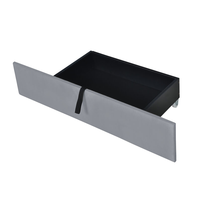 Merax Velvet Platform Bed Frame with  Drawers and Trundle