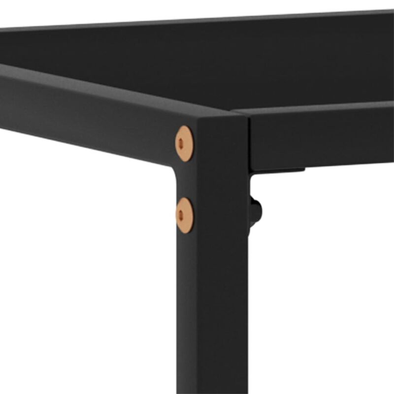 vidaXL Console Table Black 47.2"x13.8"x29.5" Tempered Glass