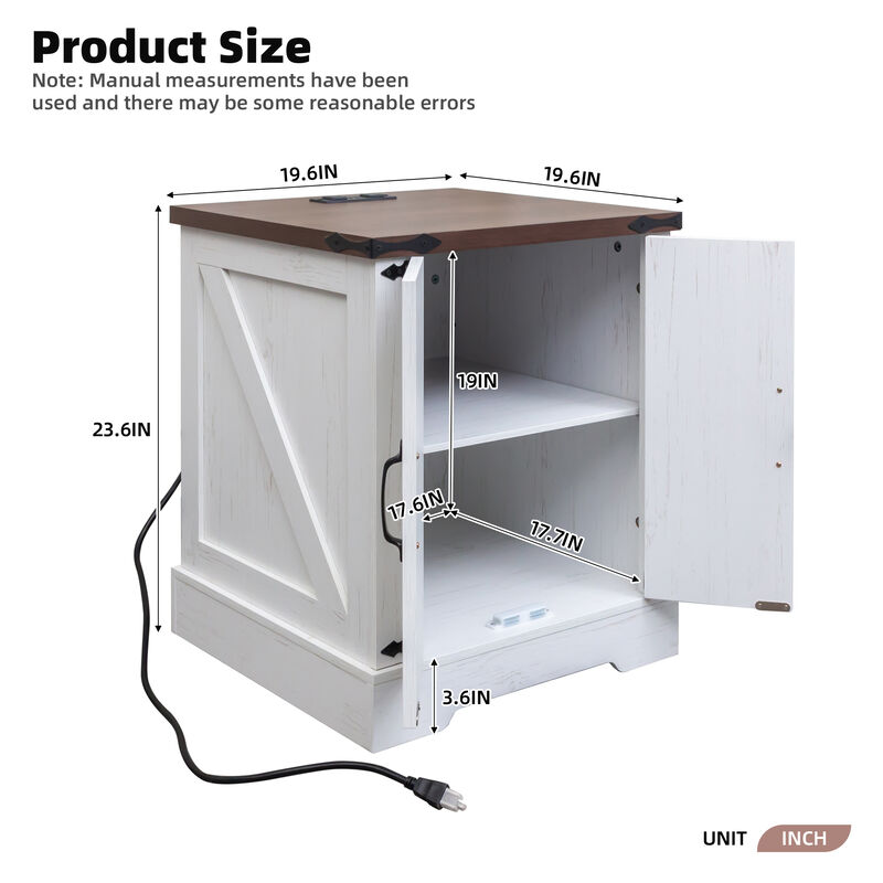 Merax Versatile Side Table End Table with Charging Statio