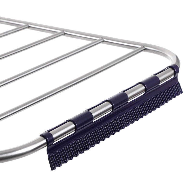 2-Level Clothes Drying Rack, Stainless Steel Laundry Rack with Height-Adjustable Wings