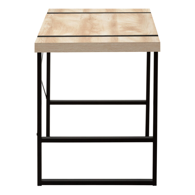 Monarch Specialties I 7658 Computer Desk, Home Office, Laptop, 48"L, Work, Metal, Laminate, Natural, Black, Contemporary, Modern