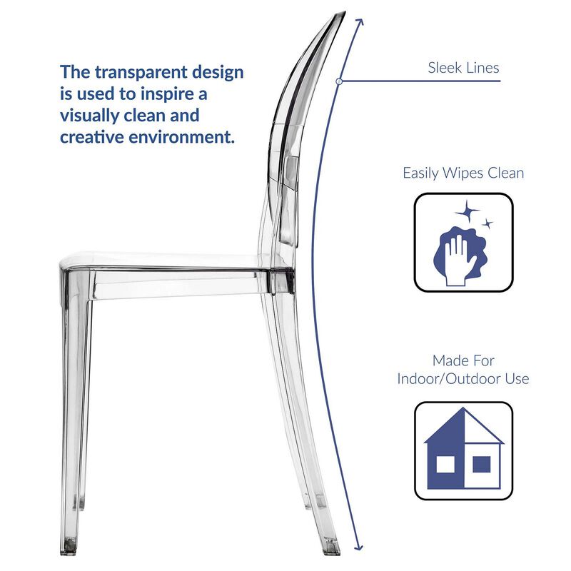 Clear Casper Dining Side Chair-Benzara