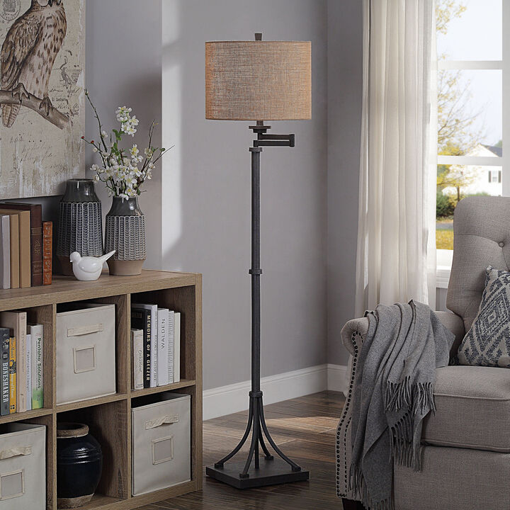 Bronze Swing Arm Floor Lamp