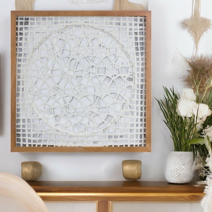 Textured Paper Mache Wall Art in Frame for Unique Home Accents