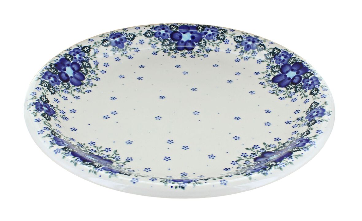 Blue Rose Polish Pottery Garden Of Blue Large Round Platter