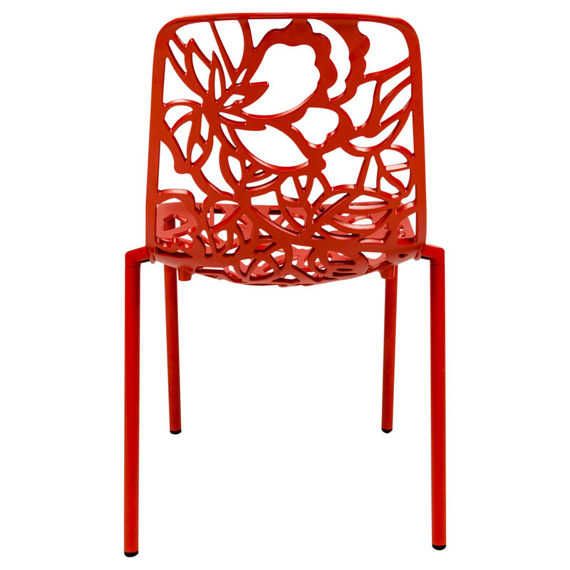 LeisureMod Devon Modern Indoor Outdoor Aluminum Dining Chair in Khaki Green